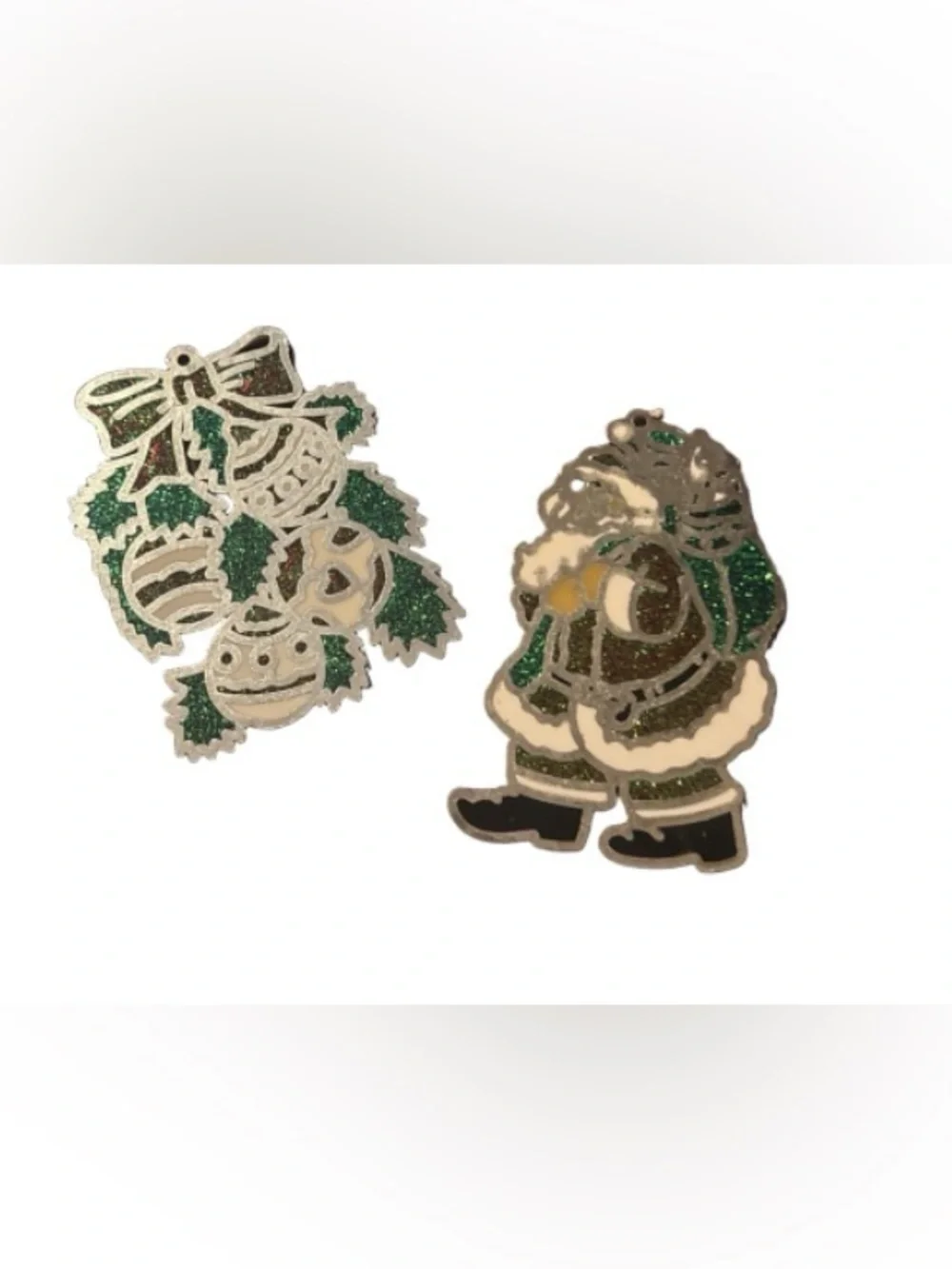 Vintage stained glass look holiday ornaments